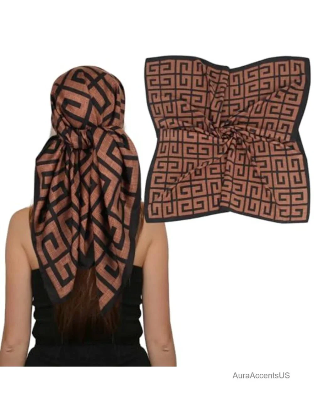 Luxury Satin Head Scarf - Silk-like Wrap, 35x35 Versatile Shawl